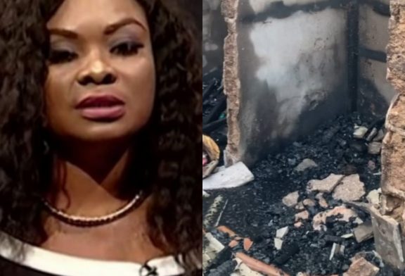 Ghanaian actress, Beverly Afaglo's house burnt to ashes