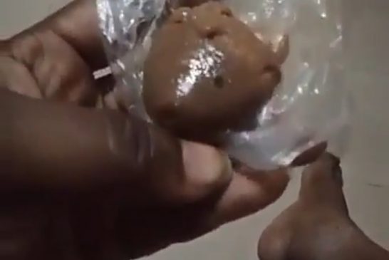 Lady finds p3nis-like meat in a tuo zaafi soup she bought (Watch Video)