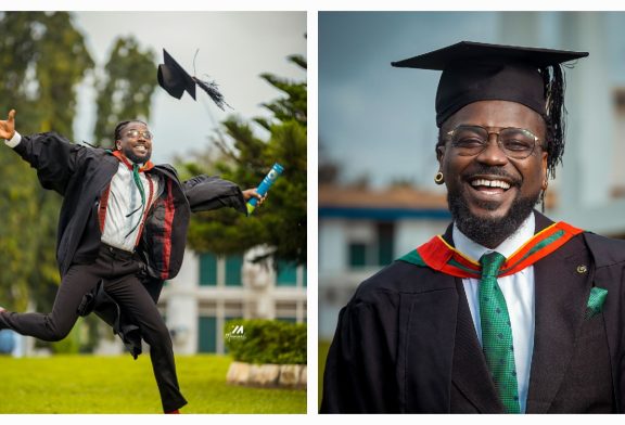 Watch the beautiful moment Samini was surprised at home after graduating from GIMPA