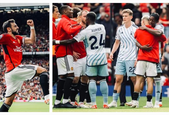 English Premier League: Manchester United beat Nottingham Forest 3-2