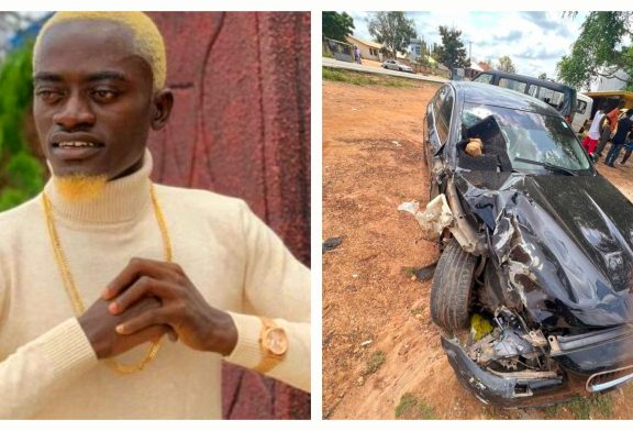 Ghanaian actor, Lilwin gives thanks to God after surviving a serious car accident (See Photos)