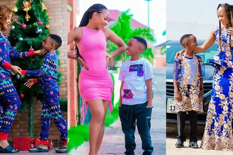 Akuapem Poloo and her son