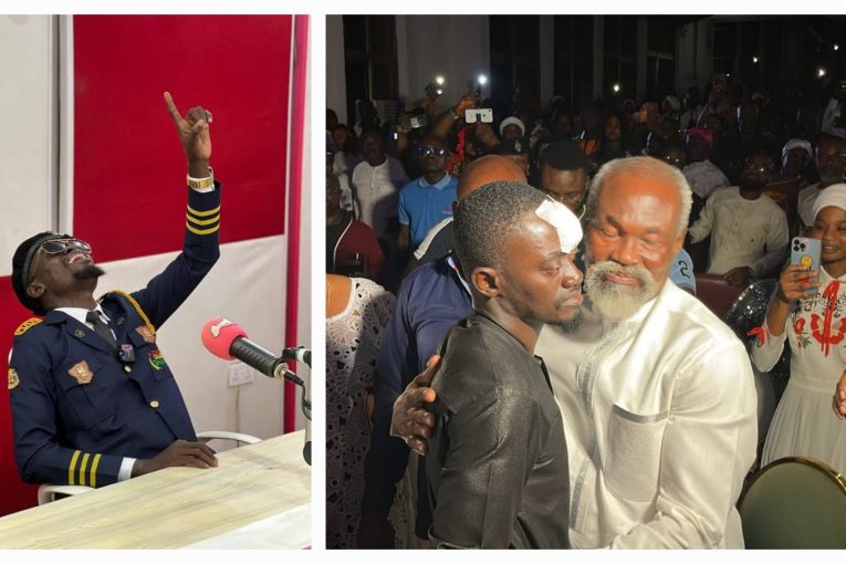 Lilwin and Stephen Adom Kyei-Duah at A Country Called Ghana movie premiere in Kumasi