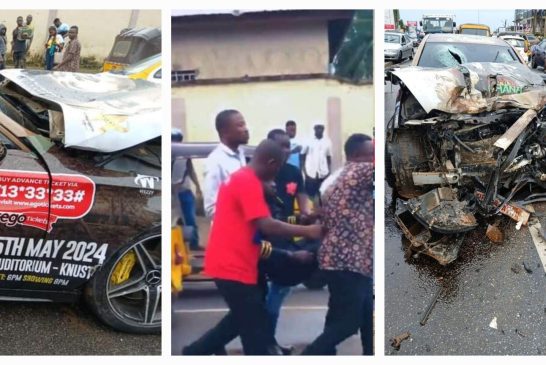 Lilwin survives a car accident in Kumasi